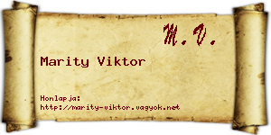 Marity Viktor névjegykártya